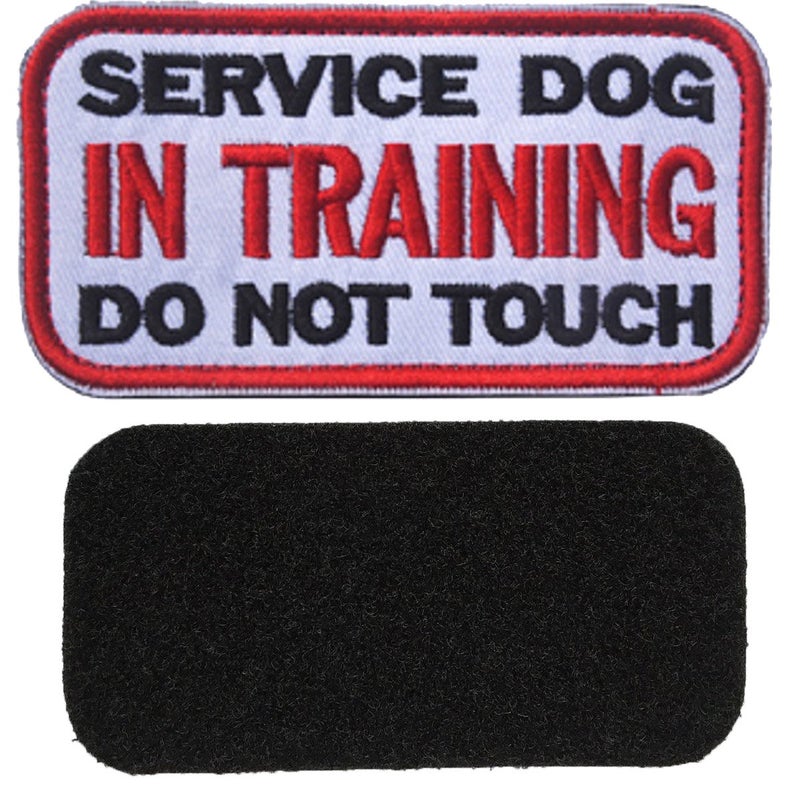 ODSP 3.94 x 1.96 Inch Service Dog in Training Do Not Touch Dog Patches Tactical Military Badge Emblem Embroidered Fastener Hook Loop Patches Appliques for Harnesses Vests - Image 3
